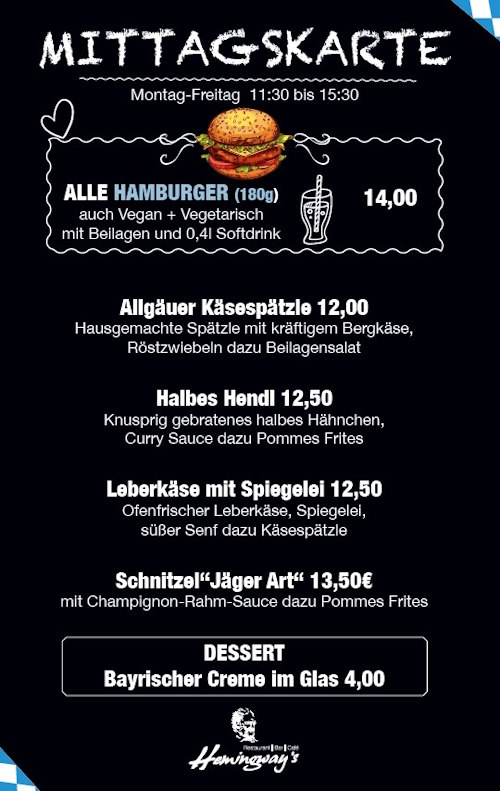 Mittagstisch im Hemingways Lüneburg